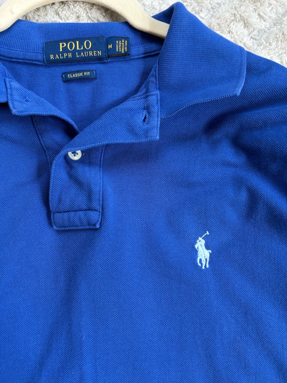 Polo Ralph Lauren Classic Fit Blue Pique Polo